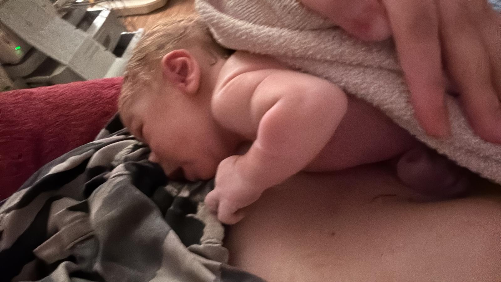 Unser Sohn kurz nach der Geburt